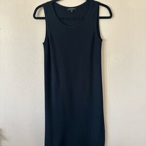 Lafayette 148 Black Ribbed Sleeveless Dress